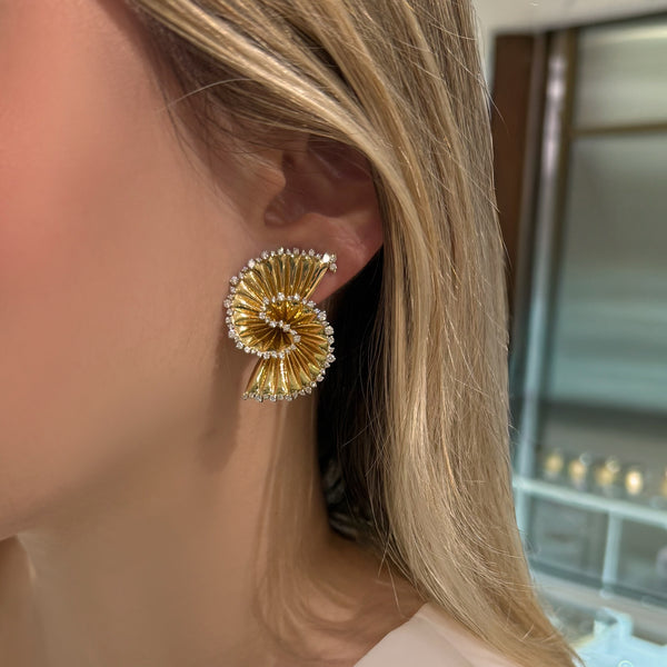 Yellow Gold Turbine Earrings