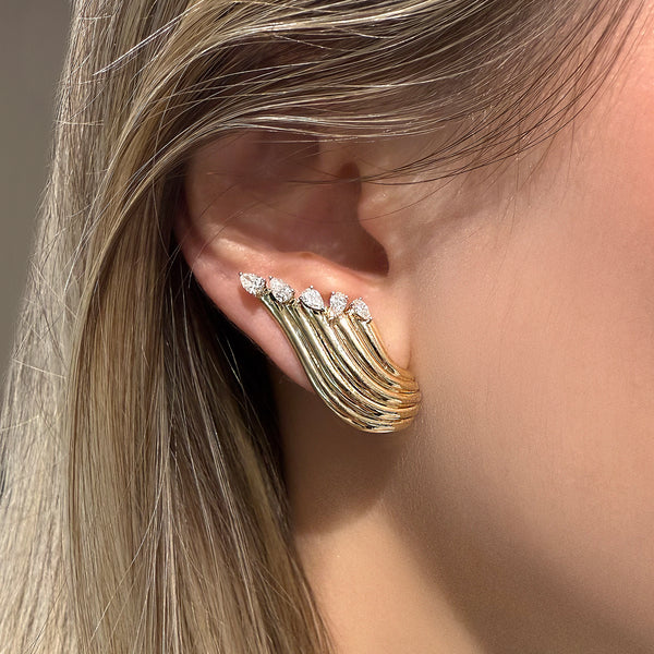 Yellow Gold Wing earrings