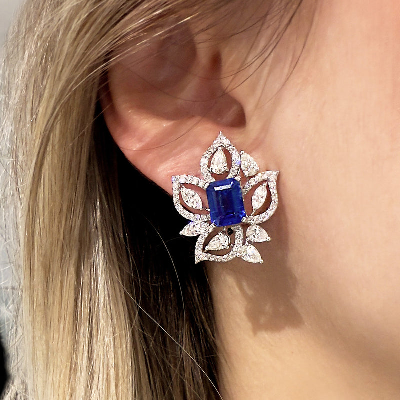 Diamond Magnolia Earrings
