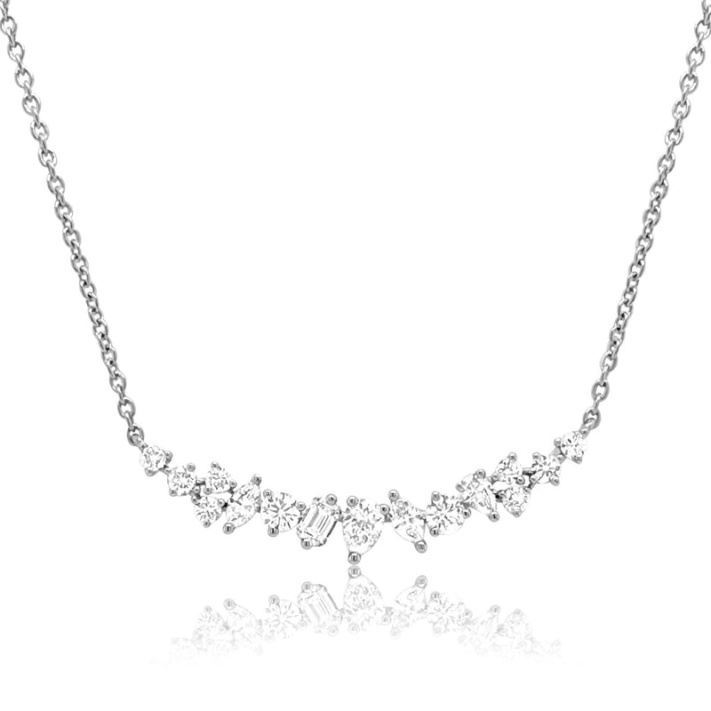 Multishaped Diamond Smile Bar Necklace - Brilat