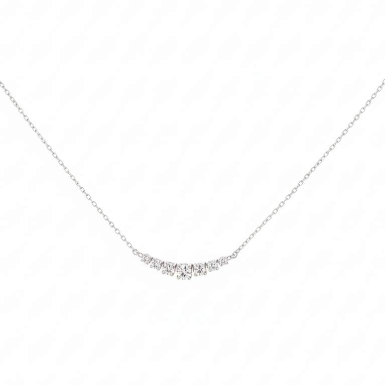 Graduated Diamond Smile Necklace