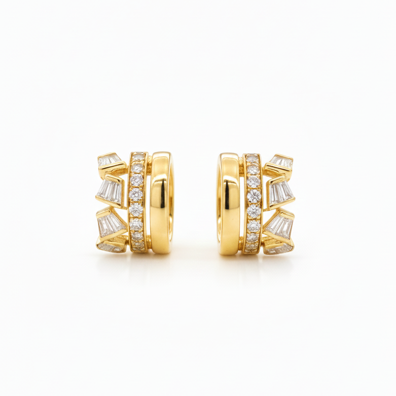 Petite Mixed-Shape Diamond Huggies