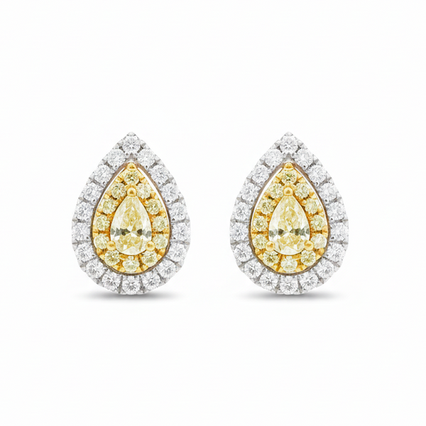 Yellow Diamond Drop Earrings