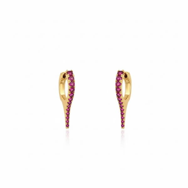 Yellow Gold Drip Ruby Earrings