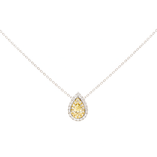 Yellow Diamond Drop Necklace