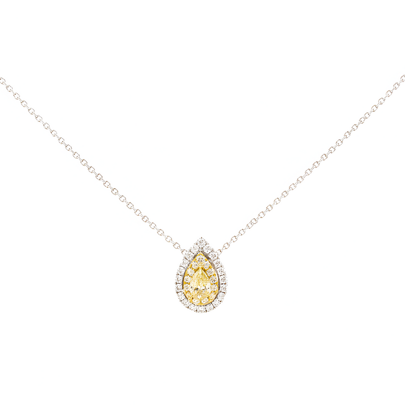 Yellow Diamond Drop Necklace