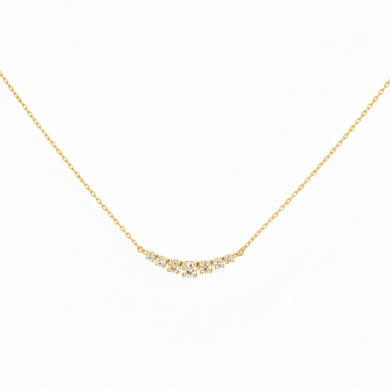 Graduated Diamond Smile Necklace