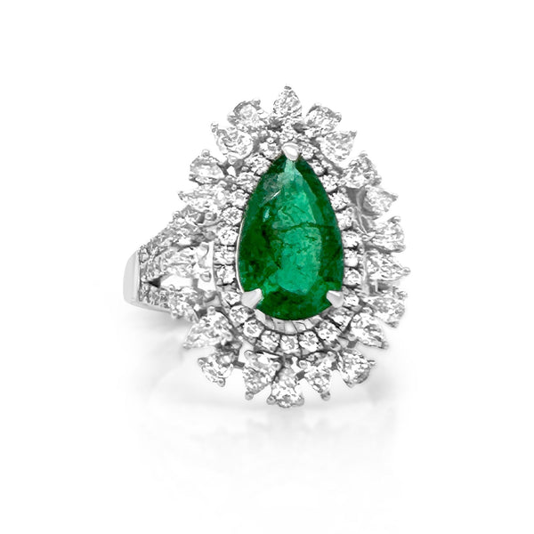 Emerald cluster cocktail ring - Brilat