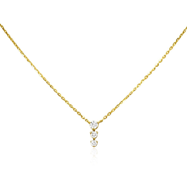 Three Stone Diamond Necklace