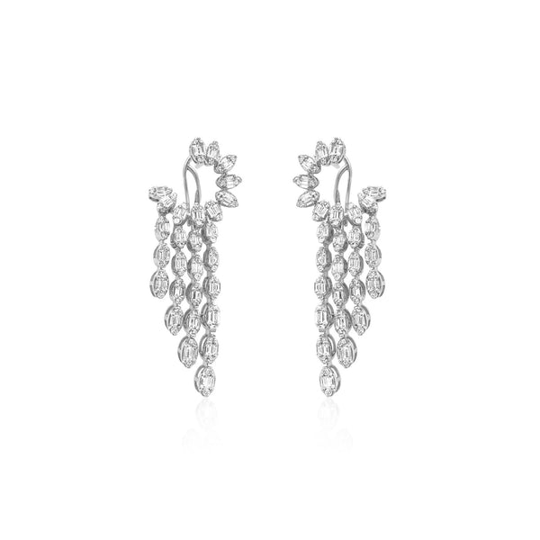 Inside out and cascade diamond earrings