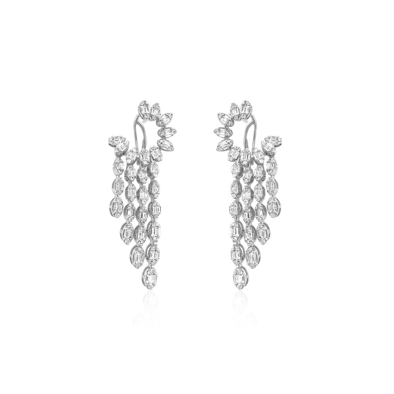 Inside out and cascade diamond earrings