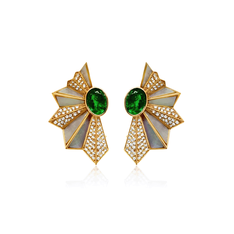 Art deco fan earrings - Brilat