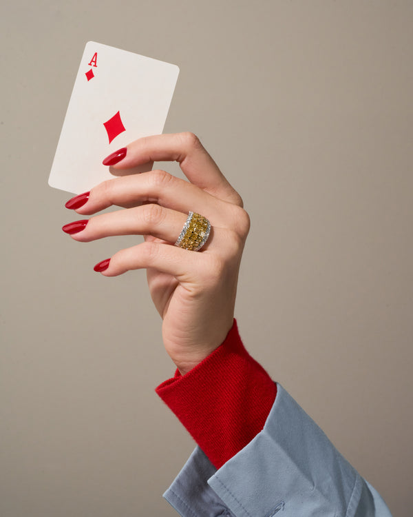 Yellow Diamond Cocktail Ring