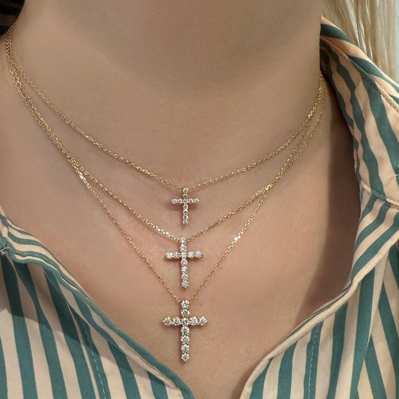 Classic Diamond Cross Necklace