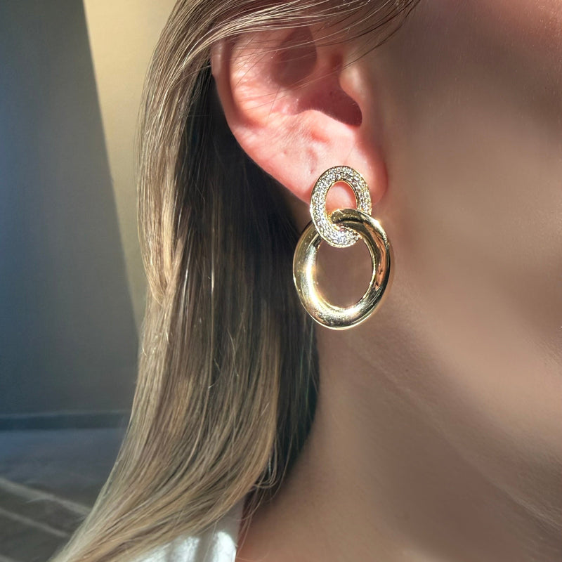 The Link Diamond Gold Earrings