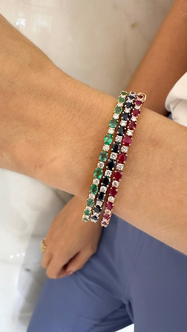 Classic Diana Ruby & Diamond Bangle - Brilat