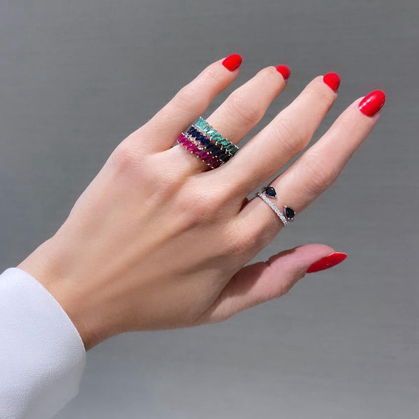 Marquise Sapphire Eternity Band