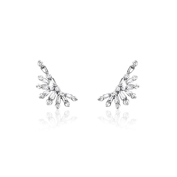 Petite Diamond Fan Earrings - Brilat