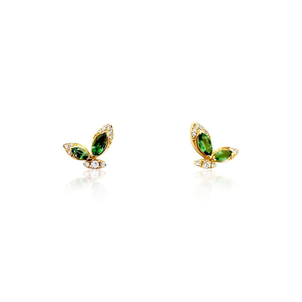 petite emerald butterfly earrings - Brilat