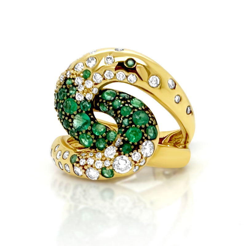 Emerald Knot Statement Ring