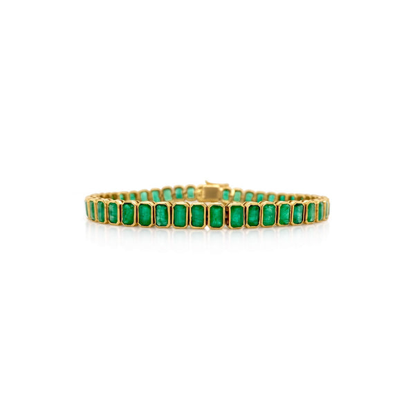 Emerald Bezel Set bracelet