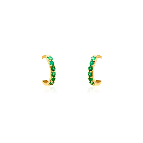 girls emerald Huggie earrings - Brilat