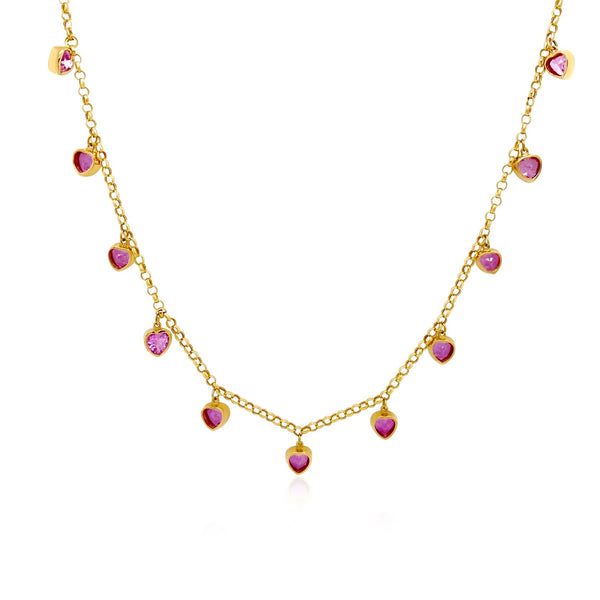 Pink Sapphire Fringe Necklace