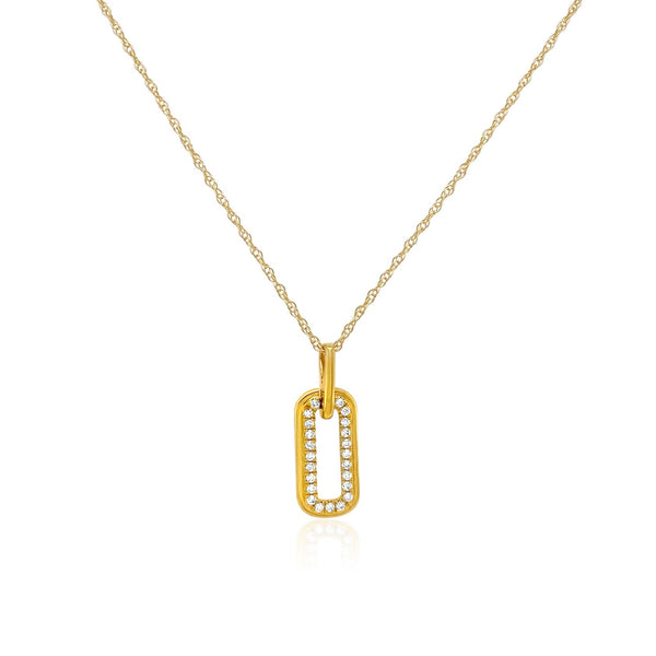 Yellow Gold halo clip necklace