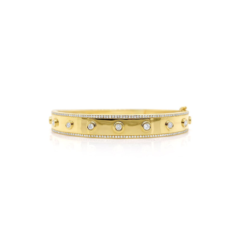 Gold & Diamond Bold Bangle