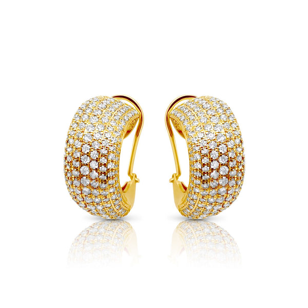 Large Diamond Gimignano Earrings in Yellow Gold