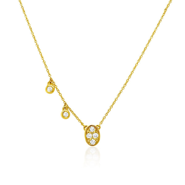 Dainty yellow gold & diamond necklace - Brilat