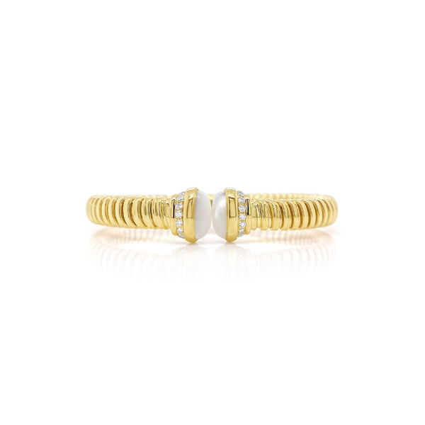 Gold Tubogas Mother of Pearl Bangle