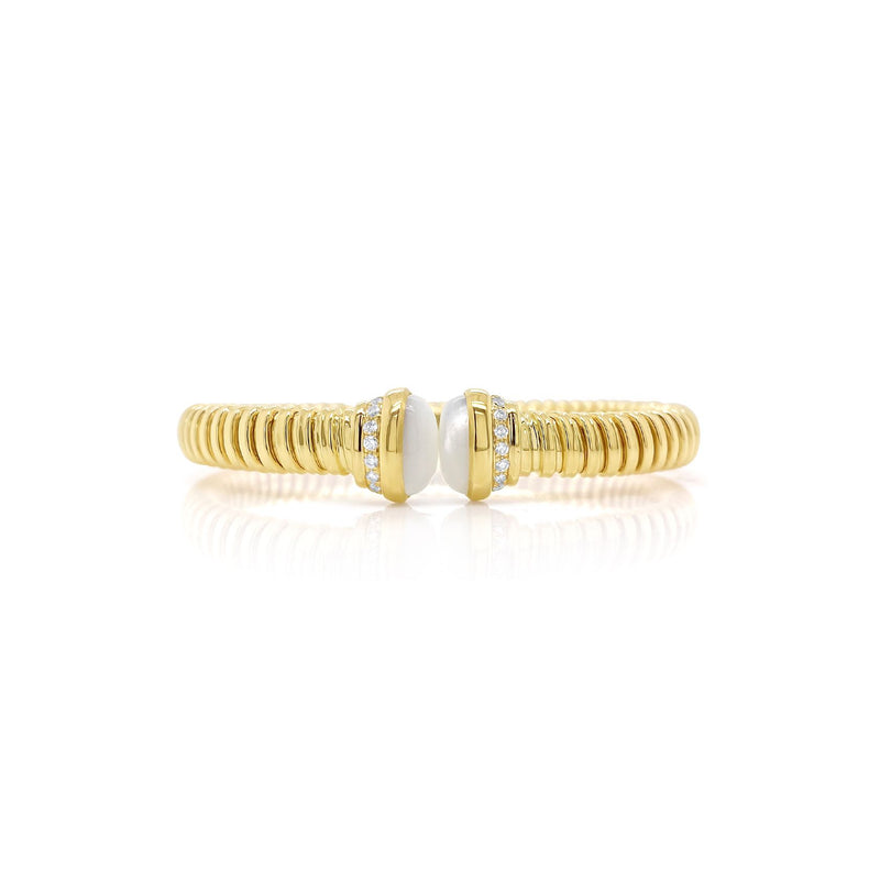 Gold Tubogas Mother of Pearl Bangle