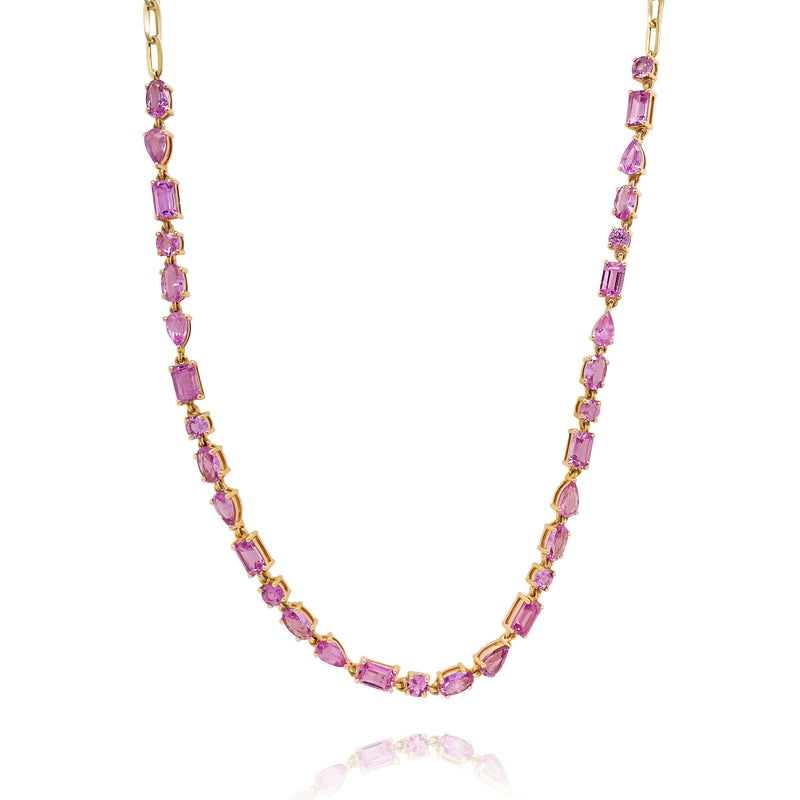 Pink Sapphire Multishaped Choker Necklace