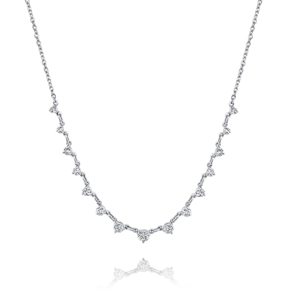 Floating Diamond Necklace in White Gold