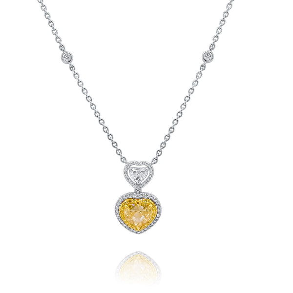 Certified Yellow Diamond Heart Necklace