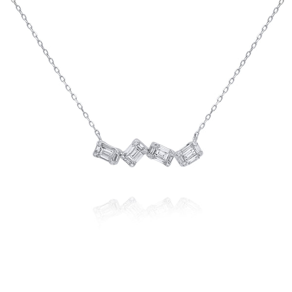 Baguette Diamond Bar Necklace - Brilat