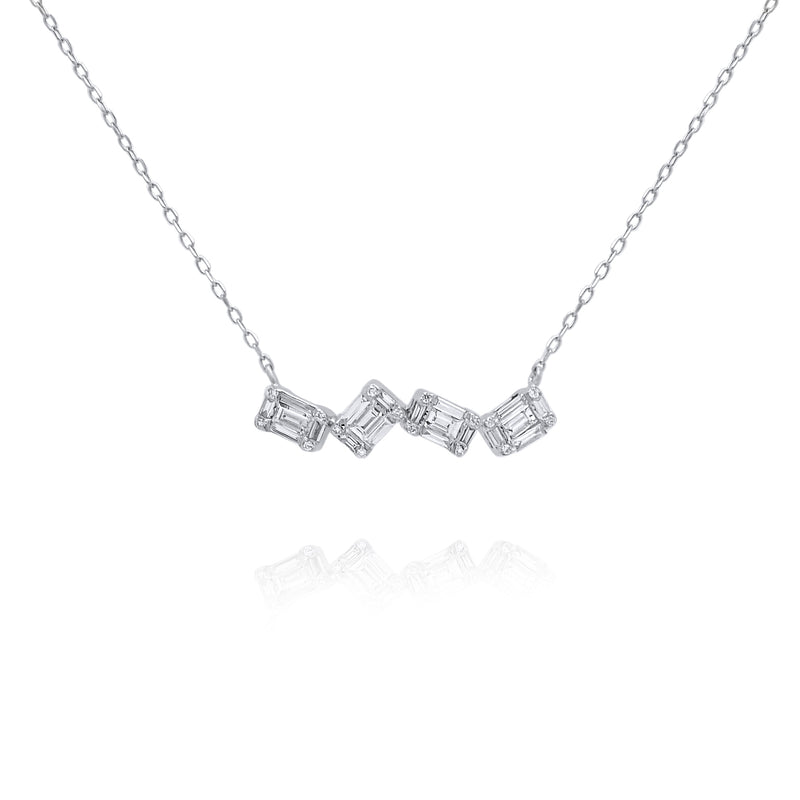 Baguette Diamond Bar Necklace - Brilat