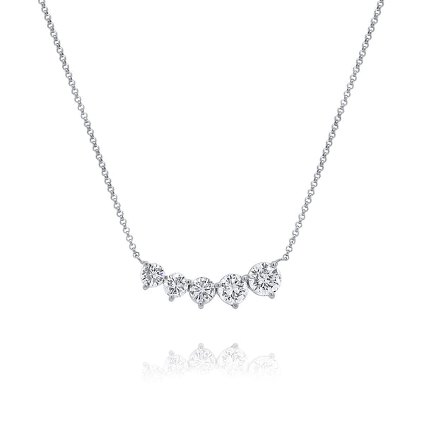 Graduated Large Diamond bar necklace - Brilat