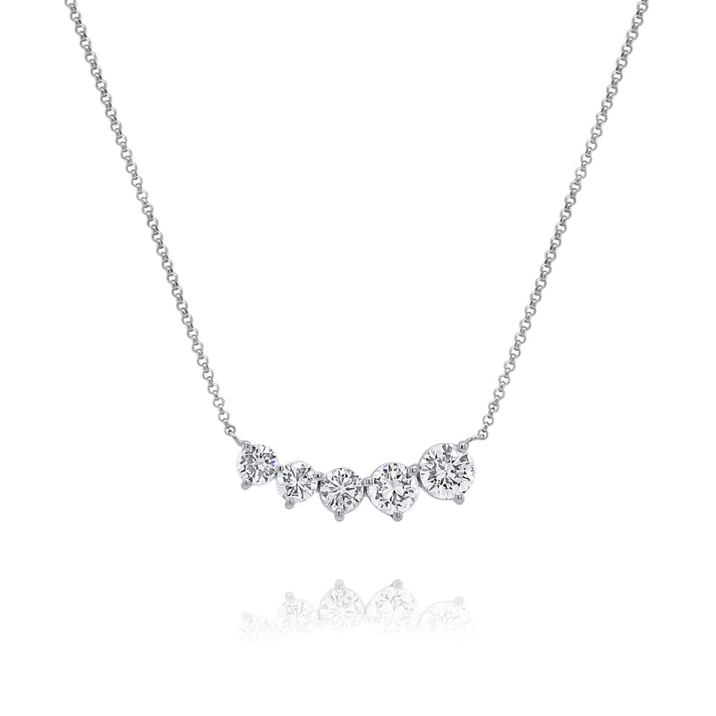 Graduated Large Diamond bar necklace - Brilat
