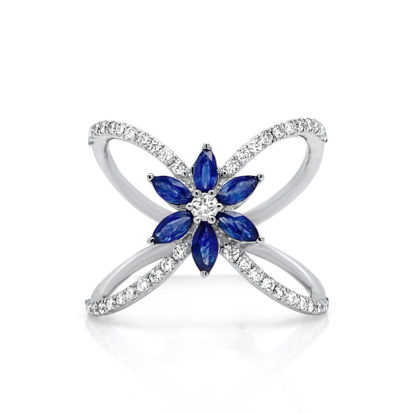 The Magnolia Ring in sapphire