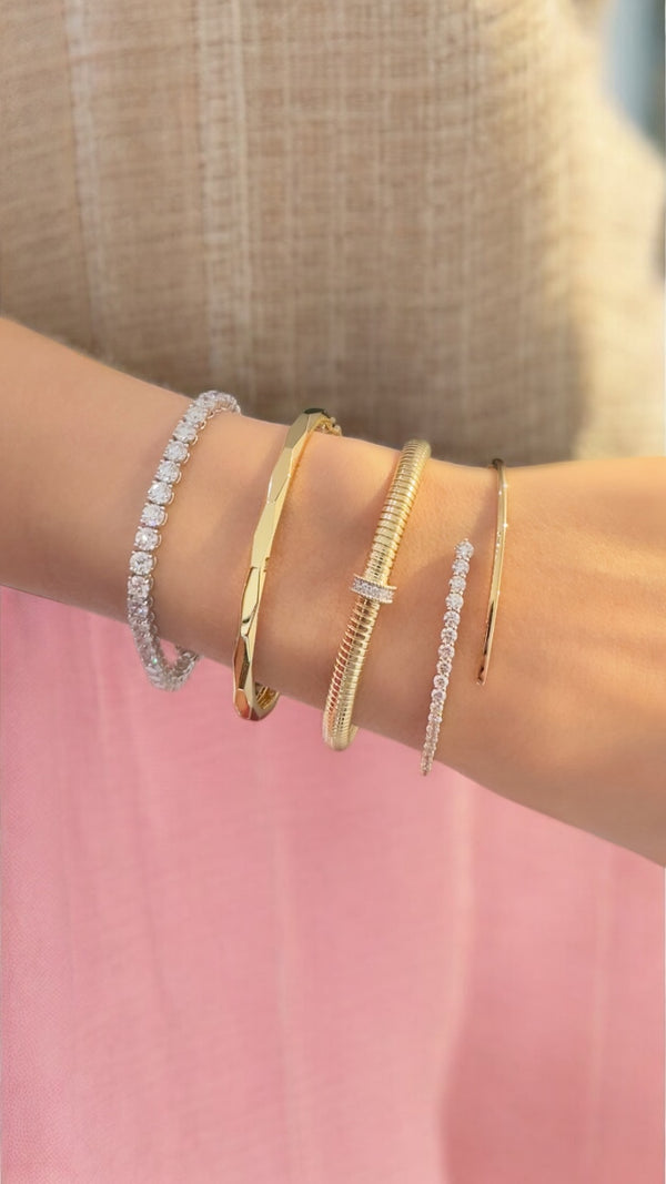 Classic Spiral Bracelet in Yellow Gold - Brilat