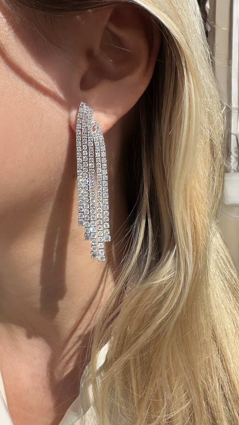 Large important diamond cascade earrings - Brilat