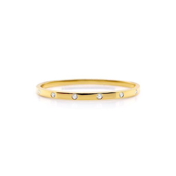 Gold & Scattered Diamonds Flex Bangle