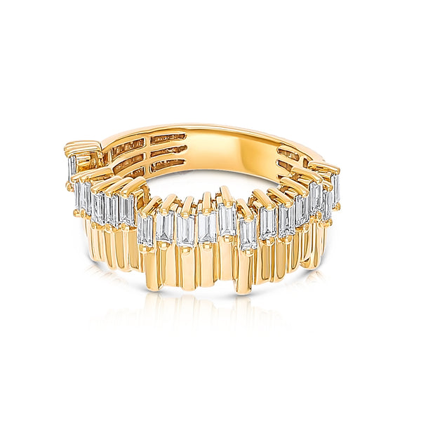 Gold & Diamond Parallel Ring - Brilat