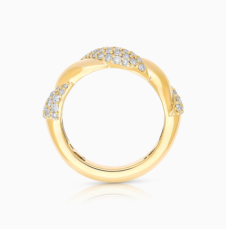 Braided Gold & Diamond Ring - Brilat