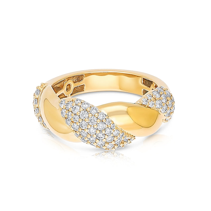 Braided Gold & Diamond Ring - Brilat
