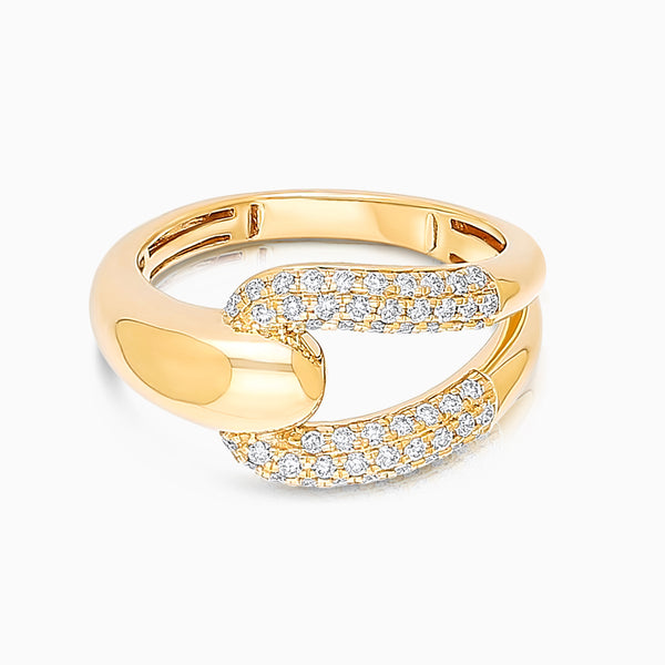 Buckle Gold & Diamond Ring - Brilat