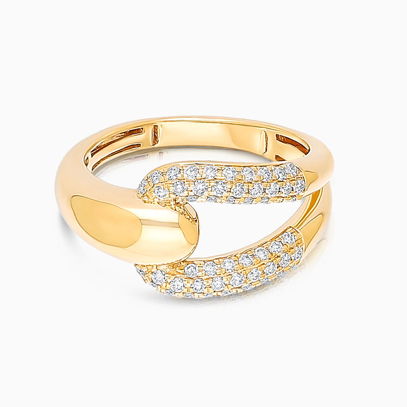 Buckle Gold & Diamond Ring - Brilat