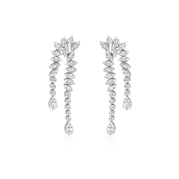 Double Drop Diamond Cascade Earrings